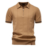 Medio Zíper Polo - Diseño de Textura Vertical