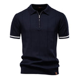 Medio Zíper Polo - Diseño de Textura Vertical
