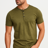 Camisa Henley con Cuello de Botones