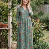 Valérie | Vestido maxi floral con escote en V y mangas tres cuartos" 

Rewritten: "Valérie | Maxi vestido floral con escote en V y mangas de tres cuartos