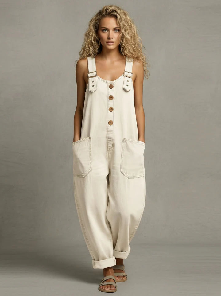 Leila - Mono de Denim Chic con Bolsillos