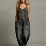 Leila - Mono de Denim Chic con Bolsillos