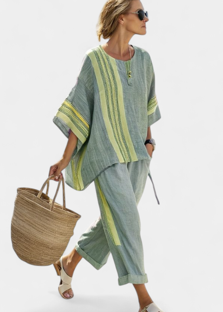 Lorena - Conjunto Boho de Lino y Bambú