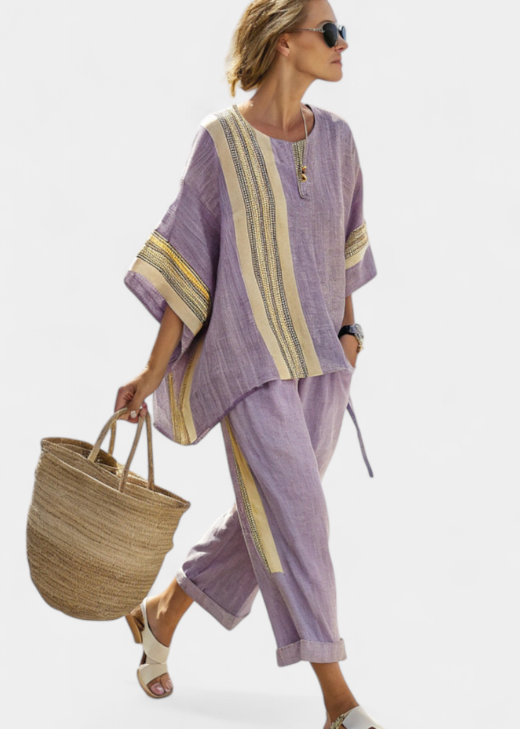 Lorena - Conjunto Boho de Lino y Bambú
