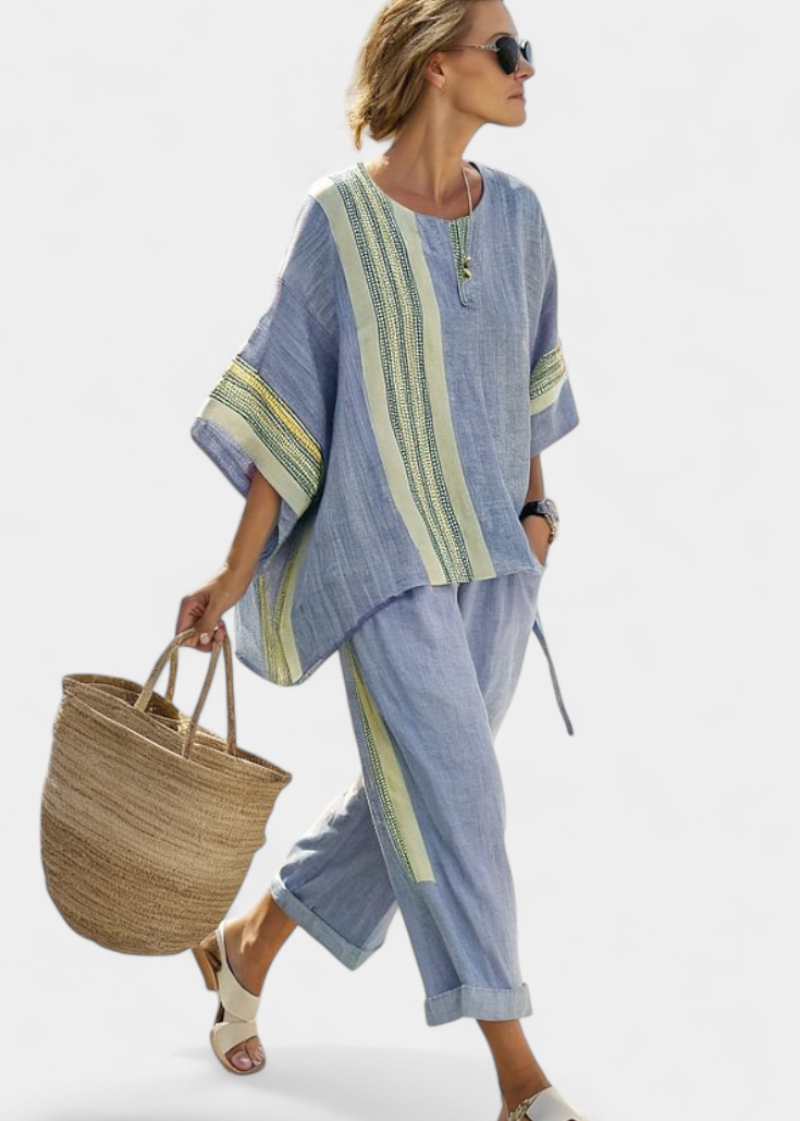 Lorena - Conjunto Boho de Lino y Bambú