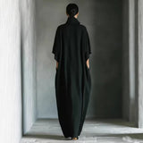 Alina - Long dress with 3/4 sleeves and V-neck