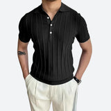 Polo de mezcla elástica con cuello en V