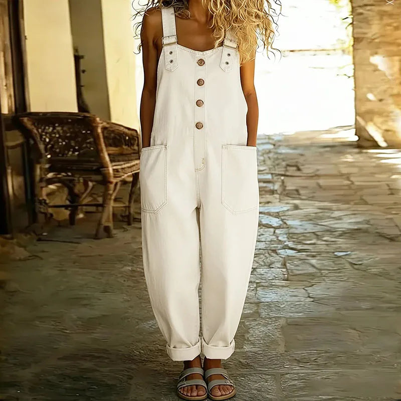 Ana - Mono de Algodón Suave con Estilo Vintage y Acabado Denim