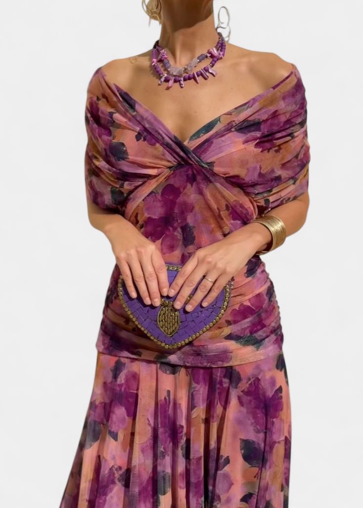 Alondra | Long Floral V-neck Dress