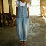 Ana - Mono de Algodón Suave con Estilo Vintage y Acabado Denim