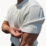 Camisa de Malla con Cuello Abierto