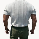 Camisa de Malla con Cuello Abierto