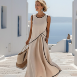 Noëlle | Drapeado Maxi Vestido sin mangas