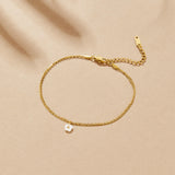Pulsera en capas de copos de concha blanca