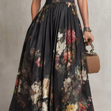 Elsa - Vestido midi con pliegues y diseño floral