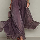 Flávia - Purple long dress with neckline