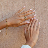 Golden ring with aquamarine crystal