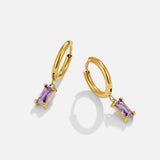 Pendientes de cristal violeta Avery