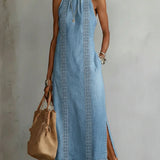 Júlia - Vestido de Denim con Encaje Vintage