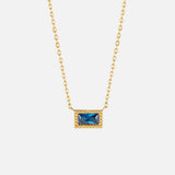 Baguette and Birthstone Necklace
