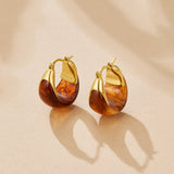 Pendientes de aro Tahití marrones