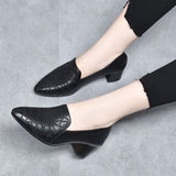 Olene - Zapatos de Tacón en Cuero Vegano con Bordado Delicado