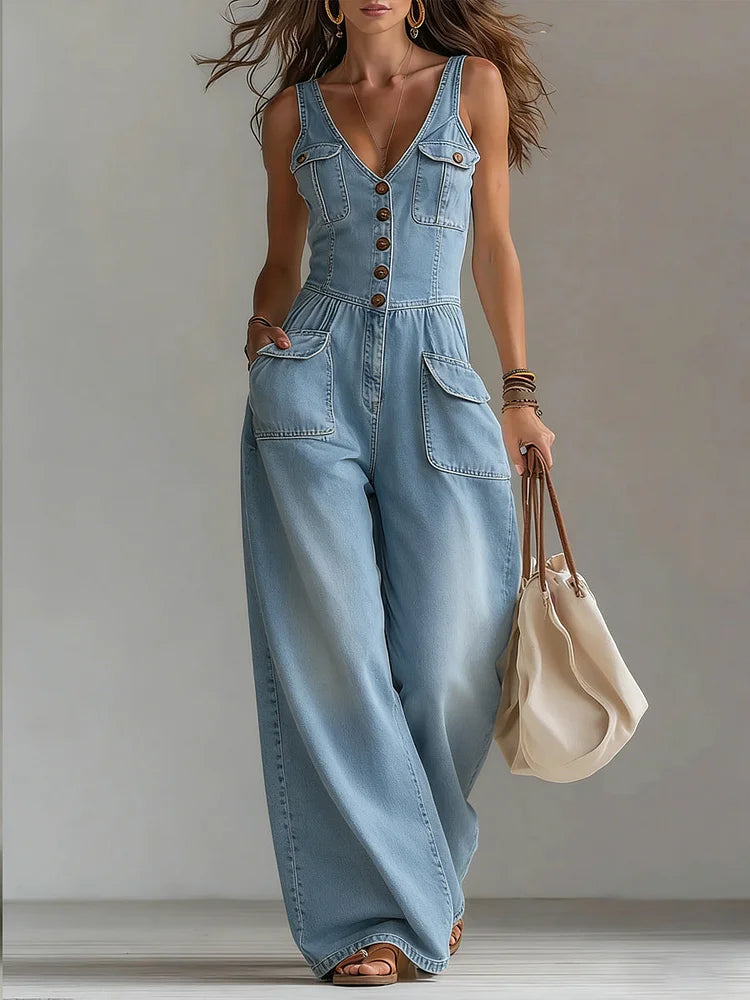 Sofia - Casual Denim Wide Leg
