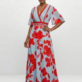 Florença | Maxi vestido floral con escote en V