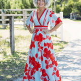 Florença | Maxi vestido floral con escote en V