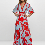 Florença | Maxi vestido floral con escote en V