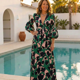 Léa | Maxi vestido de mangas largas con cintura ajustable