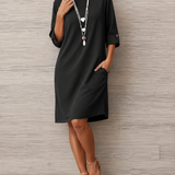 Sabine | Vestido Midi Fluido Efecto Barriga Plana