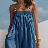 Madalena - Mono de Denim de Piernas Amplias