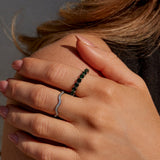 Anillo de plata con cristal Esmeralda Belleza