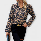 Catarina - Camisa Casual de Leopardo