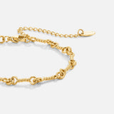 Pulsera de cadena de nudo Figaro de oro