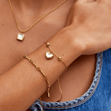Pulsera de cadena de nudo Figaro de oro