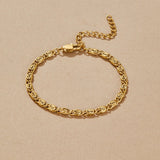 Pulsera de cadena de eslabones en espiral dorada