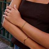 Pulsera de cadena de eslabones en espiral dorada
