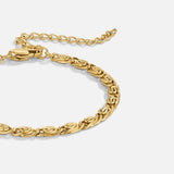 Pulsera de cadena de eslabones en espiral dorada
