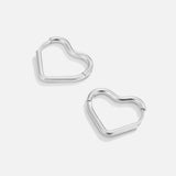 Pendientes de plata en forma de corazón