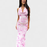Mara - Vestido Rosa con Estampado Floral