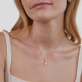 Collar Luna Ópalo Blanco Oro