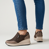 Morena - Zapatillas de mujer cómodas con tacón