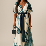 Vanessa - Vestido Largo con Estampado de Acuarela