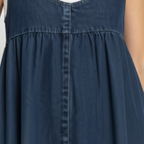 Iva - Vestido Maxi de Denim Retro