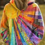 Aurora | Sudadera Patchwork Multicolor con Capucha