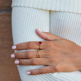 Anillo de Oro con Cristal de Rubí