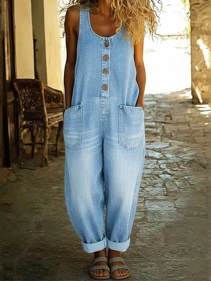 Graça - Mono de Denim de Algodón con Acabado Vintage