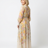 Delphine | Maxi vestido fluido de flores con mangas largas
